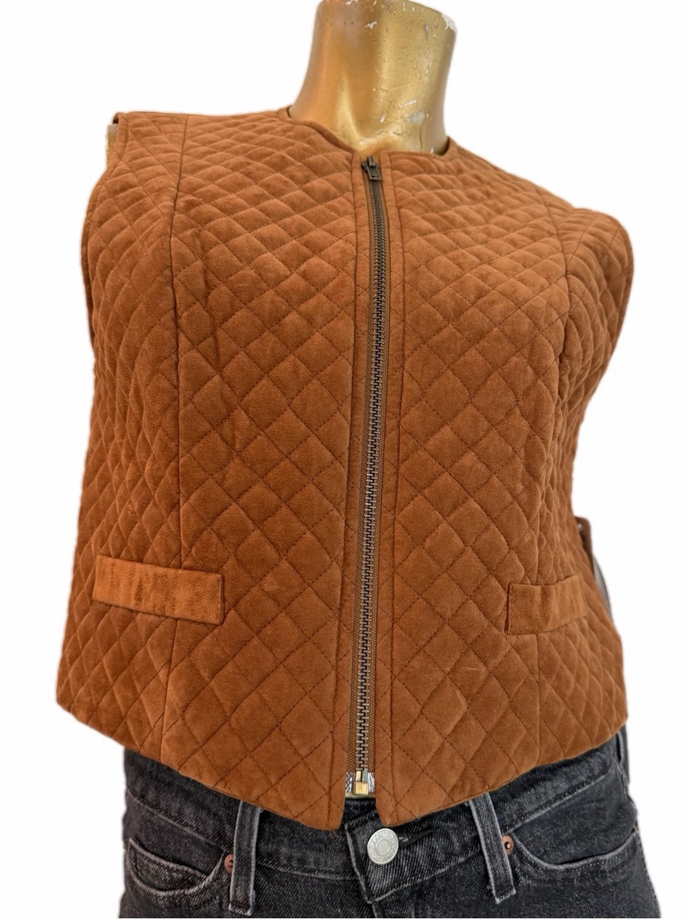 NWT Stonebridge Quilted Zip Vest, M B-18.5” L-18.75”